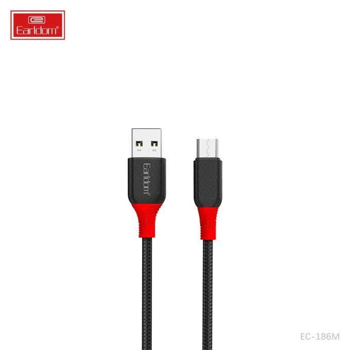 Earldom Cable Ec-186M Usb A To Micro Fast Charging Length 1 Meter, Power 2.4 Amps - Black