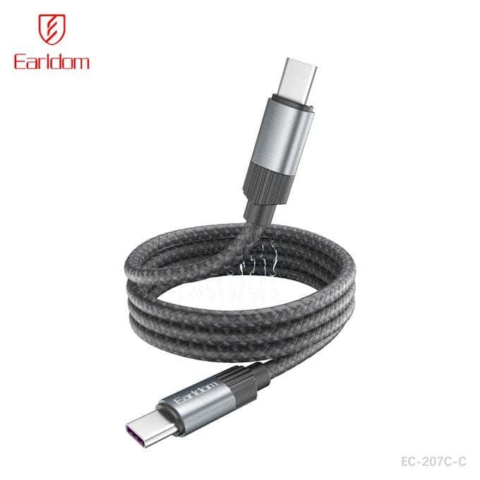 Earldom Cable Magnetic Ec-207 Type-C To Type-C 60W 1 Meter - Black