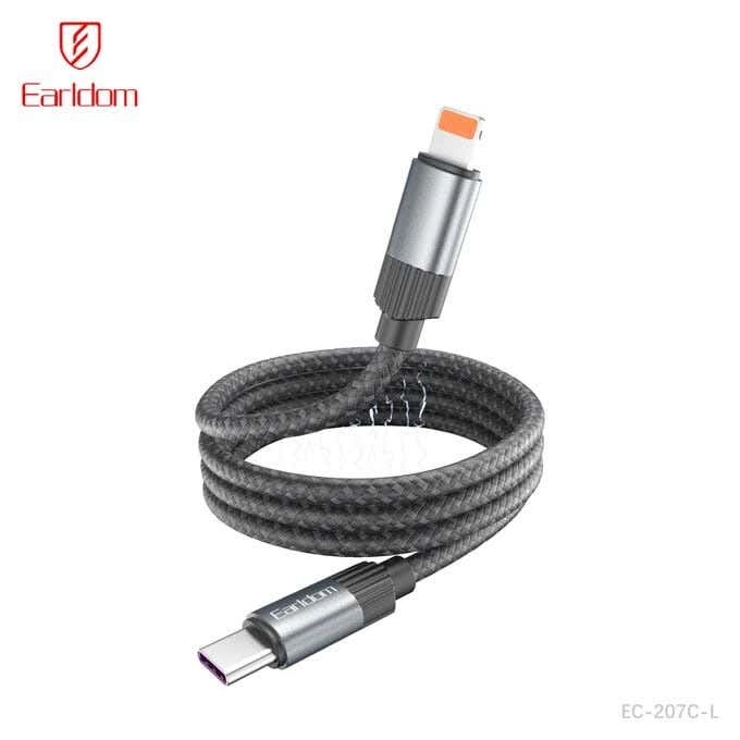 Earldom Cable Magnetic Ec-207C-L Usb-C – Lightning 27W 1 Meter - Black