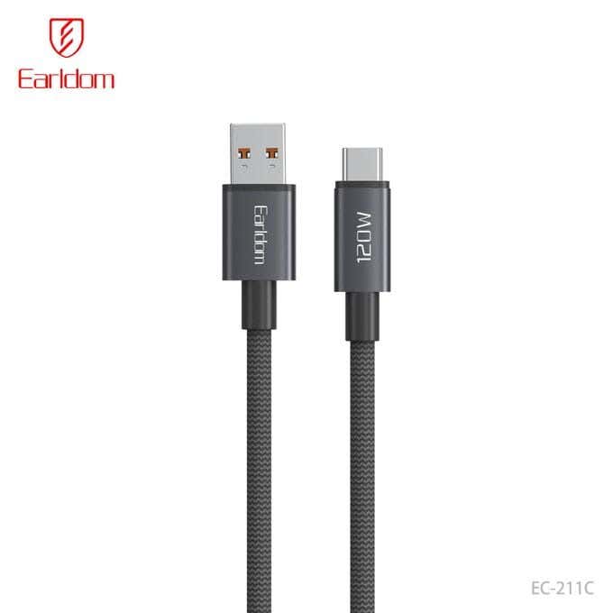 Earldom Cable Ec-211 Usb To Usb-C 120W Super-Fast Charging – Power Up In Minutes - Black