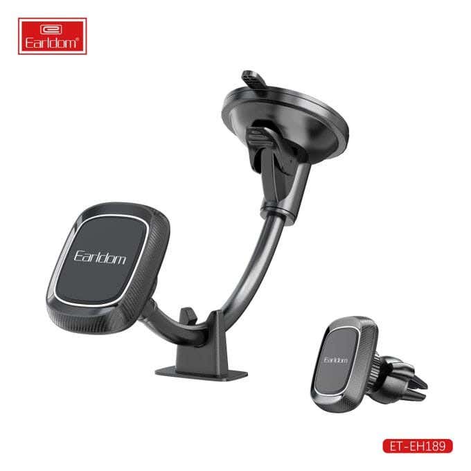 Earldom Et-Eh189 Magnetic Car Holder With Mount On The Windshield And Grille - Black
