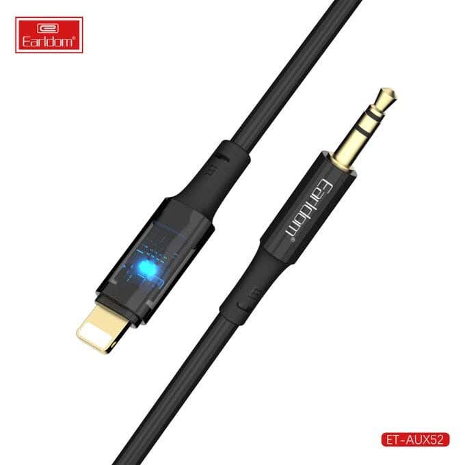 Earldom Cable Et-Aux52 3.5Mm To Lightning 1.0M - Black