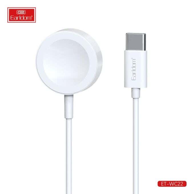 Earldom Et-Wc22 Usb-C Magnetic Wireless Charging Cable - White