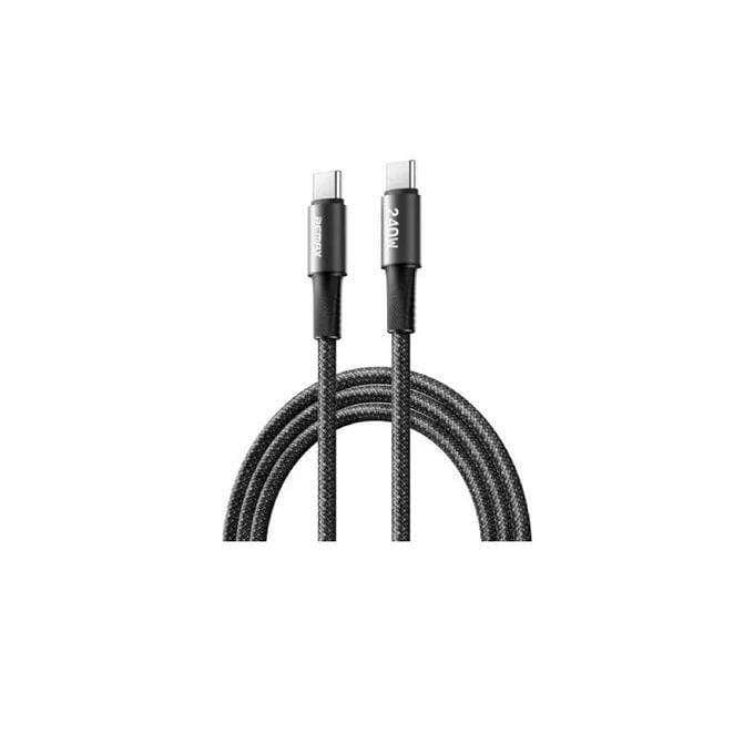 Remax USB-C to USB-C 240W Charging Cable, Type CABLE CB25 (C-C), Made of Braided Aluminum Alloy, 1.2m Length - Black