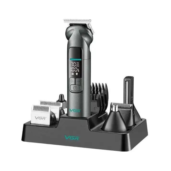 VGR V-096 Professional Pro Li Outliner Cordless Hair Clipper with Dual Motor Grooming Kits T-Blade Close Cutting Trimmer for Men 0mm Bald Head Clipper Runtime: 400 min 2000 mAh Li-ion Battery - Gold