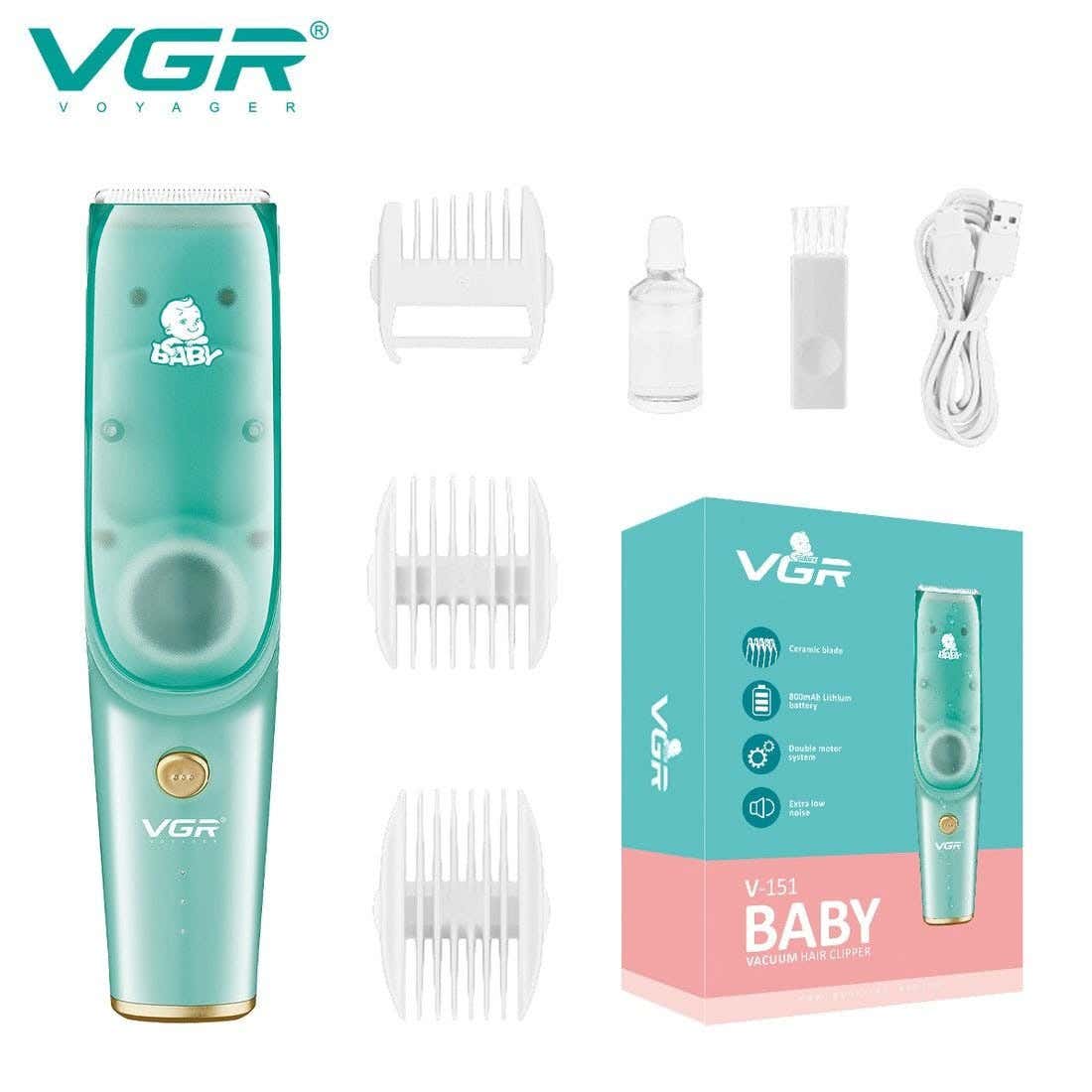VGR V-151 Hair Clipper, Rechargeable, for Kids - Green