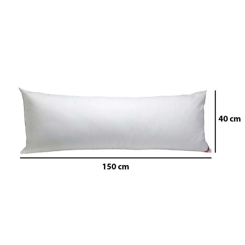 Cotton Fabric Cushion, Fiber Filling, 40×150 cm - White