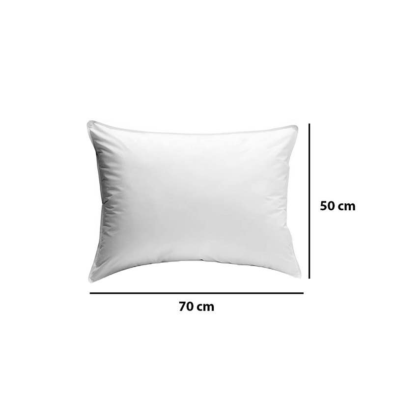 Cotton Fabric Cushion, Fiber Filling, 50×70 cm - White