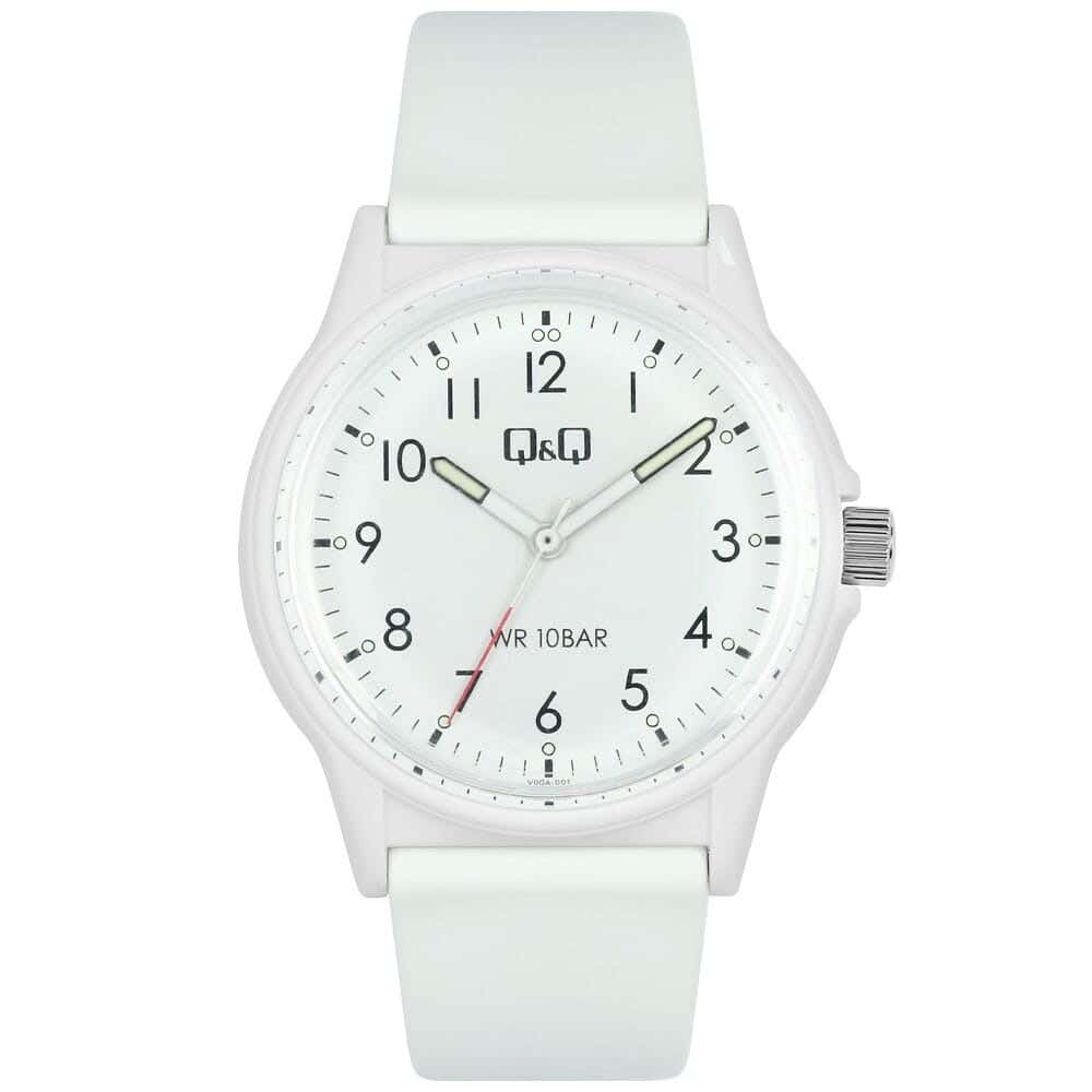 Q&Q V00A-001VY Round Analog Casual Watch For Men, M /26 - 39 mm - White