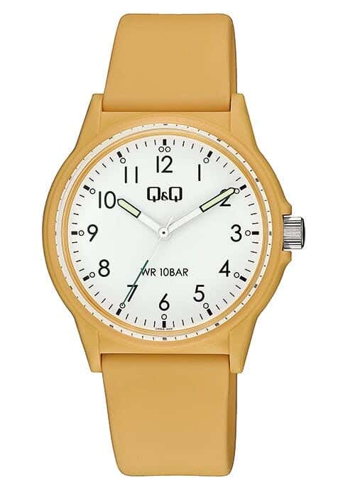 Q&Q V00A-005VY Round Analog Casual Watch For Men, M /26 - 39 mm - Orange