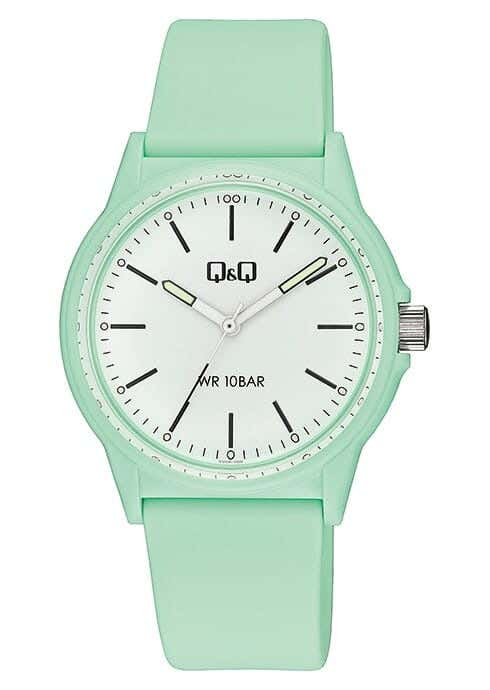 Q&Q V00A-006VY Round Analog Casual Watch For Men, M /26 - 39 mm - Light Green