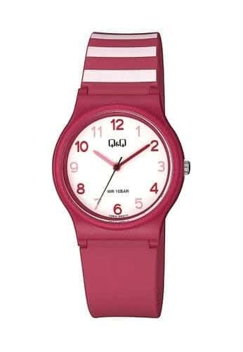 Q&Q V06A-005VY Round Analog Casual Watch For women, M /26 - 39 mm - Red
