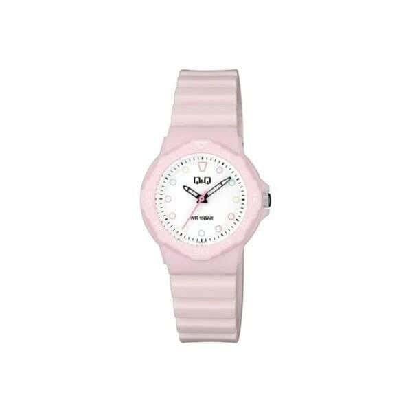 Q&Q V07A-001VY Round Analog Casual Watch For women, M /26 - 39 mm - Pink
