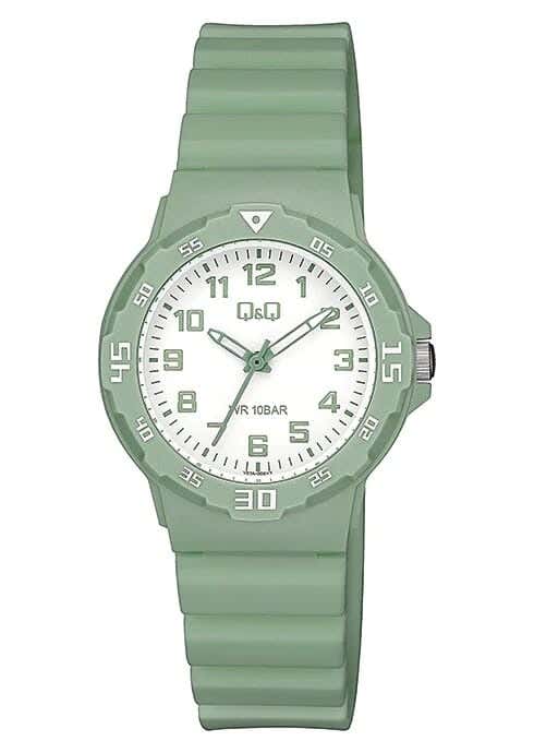 Q&Q V07A-005VY Round Analog Casual Watch For women, M /26 - 39 mm - Green
