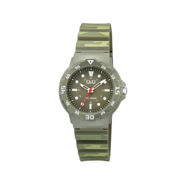 Q&Q V07A-012VY Round Analog Sport Watch For women, M /26 - 39 mm - Green