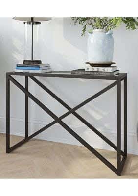 Metal Console Table, Electrostatic Paint, 110 × 40 × 90 cm - Black