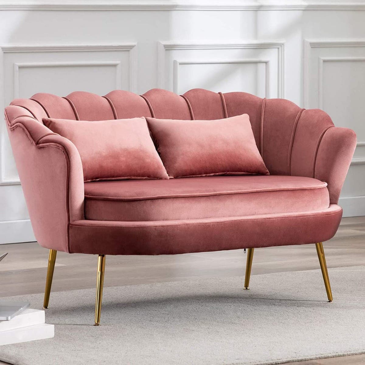 Beech Wood 2 Seats Sofa, 90×210×200 cm - Cashmere
