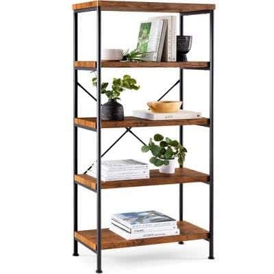 Metal Shelving Unit, Electrostatic Paint, 120 × 50 × 200 cm - Black Brown