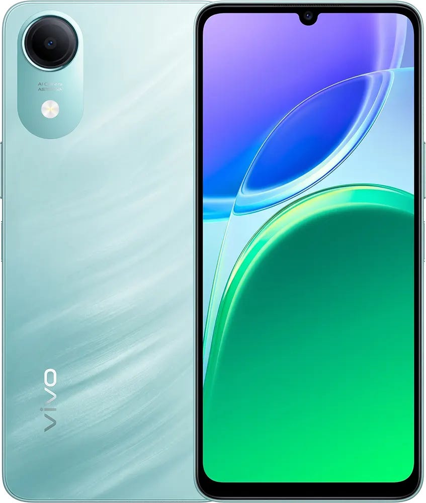 Vivo Y05e Smartphone, Dual SIM, 64GB, 4GB RAM, 4G LTE - Turquoise