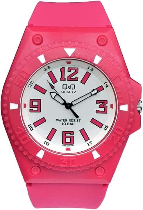 Q&Q VQ68J008Y Round Analog Casual Watch For women, L /40 - 48 mm - Red