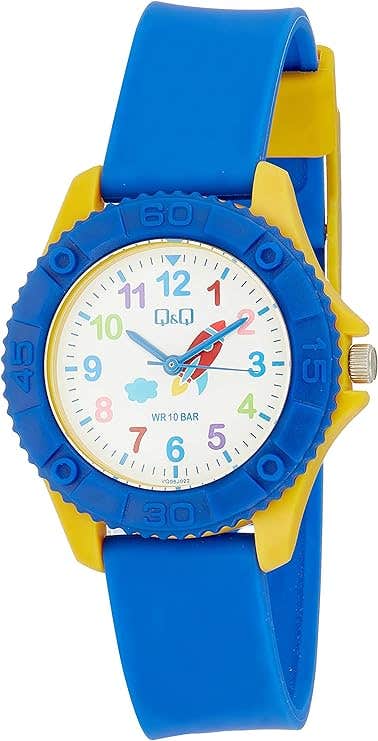 Q&Q VQ96J022Y Round Analog Casual Watch For Boys, S /12- 25 mm - Blue