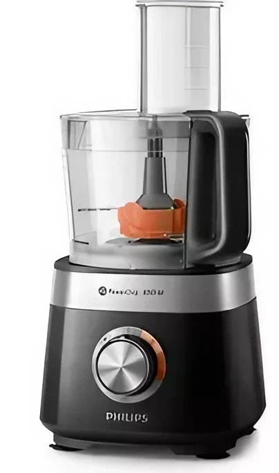 Philips HR7530/10 Food Processor, 850 Watt, 2 Speeds, Turbo, 1.8 Liter - Black Silver