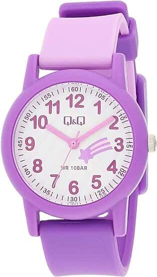 Q&Q VS49J004Y Round Analog Casual Watch For Girls, M /26 - 39 mm - Purple