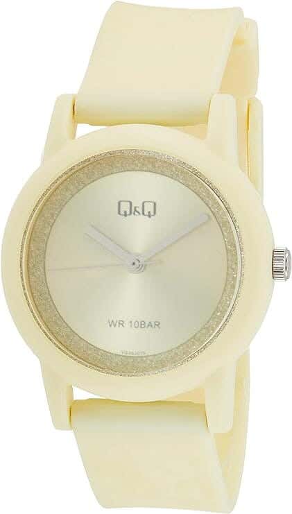 Q&Q VS49J015Y Round Analog Casual Watch For women, M /26 - 39 mm - Yellow