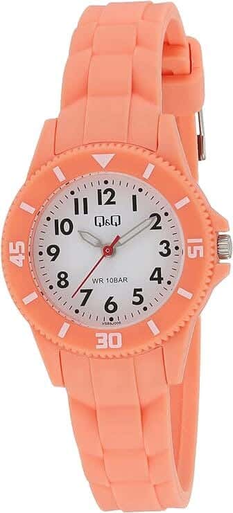 Q&Q VS66J006Y Round Analog Casual Watch For Girls, M /26 - 39 mm - Orange