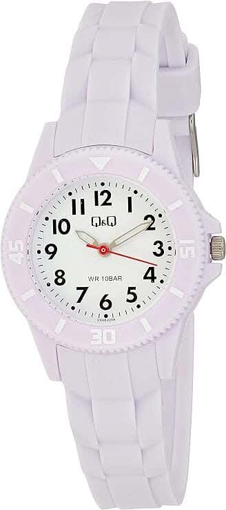 Q&Q VS66J009Y Round Analog Casual Watch For Girls, M /26 - 39 mm - Light Purple