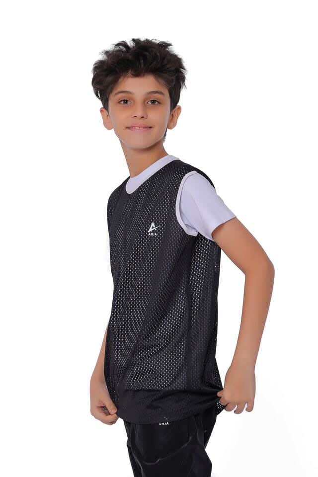 Anja Polyester Sport Vest, For Boys - Black