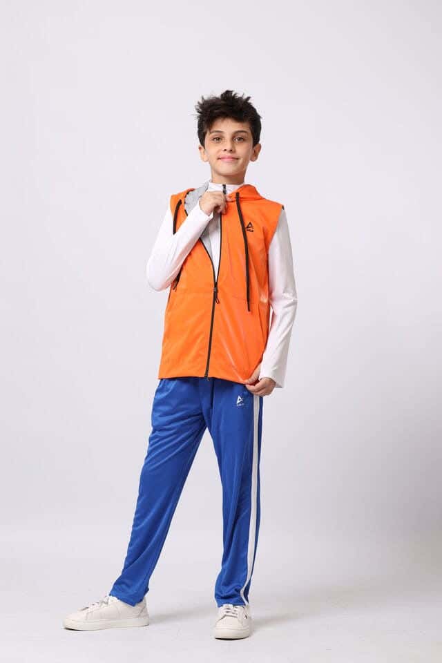 Anja Polyester Sport Vest, For Boys - Orange