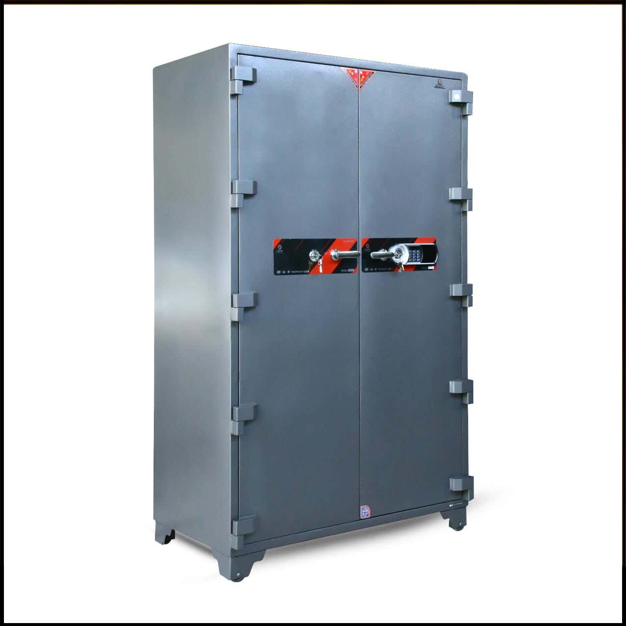 Vaultix Armored Steel Two-Door Safe, 200 × 120 × 65 cm - Grey