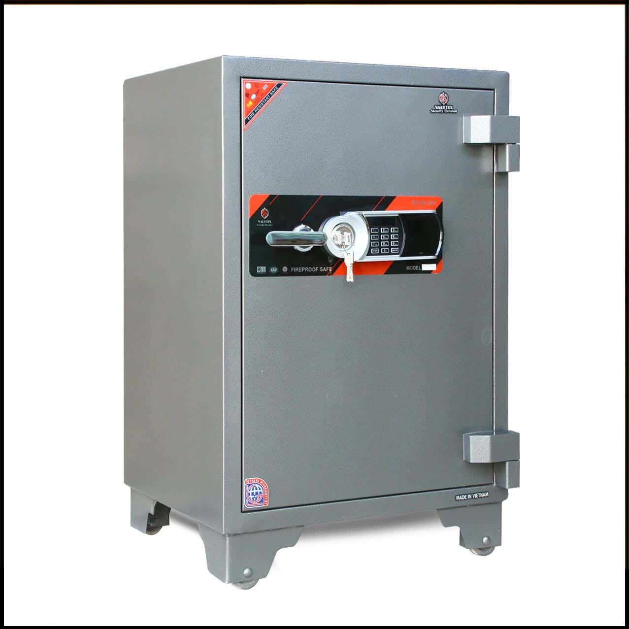 Vaultix Armored Steel Safe Weighing 190 Kg, 91 × 60.5 × 50 cm - Grey