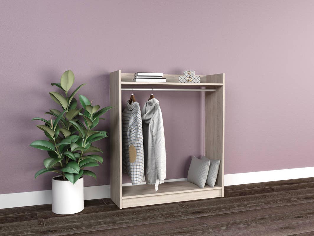 MDF Wood Open Wardrobe, 100x35x120 Cm - Wooden