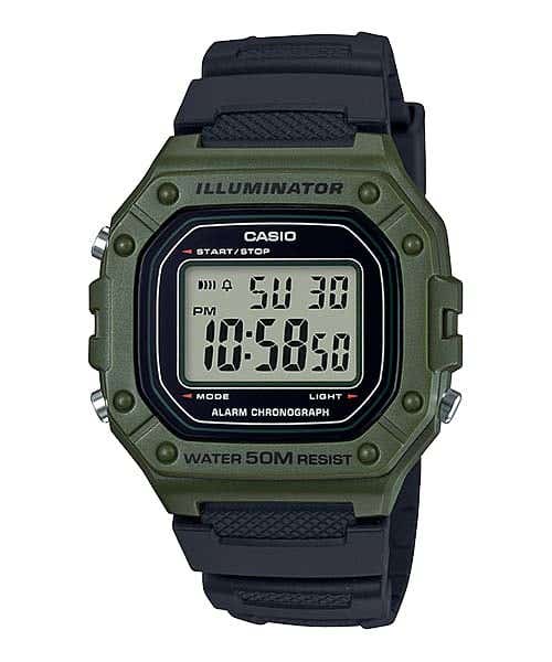 Casio W-218H-3AVDF Casual Digital Watch for Men, Resin Band - Navy