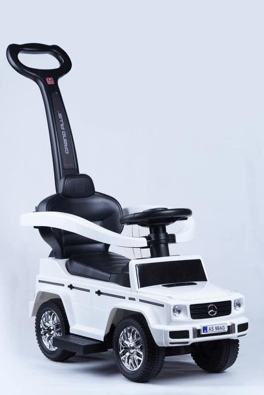 Kids Push Car Toy, Improve Motor Skills, LED Light - White
