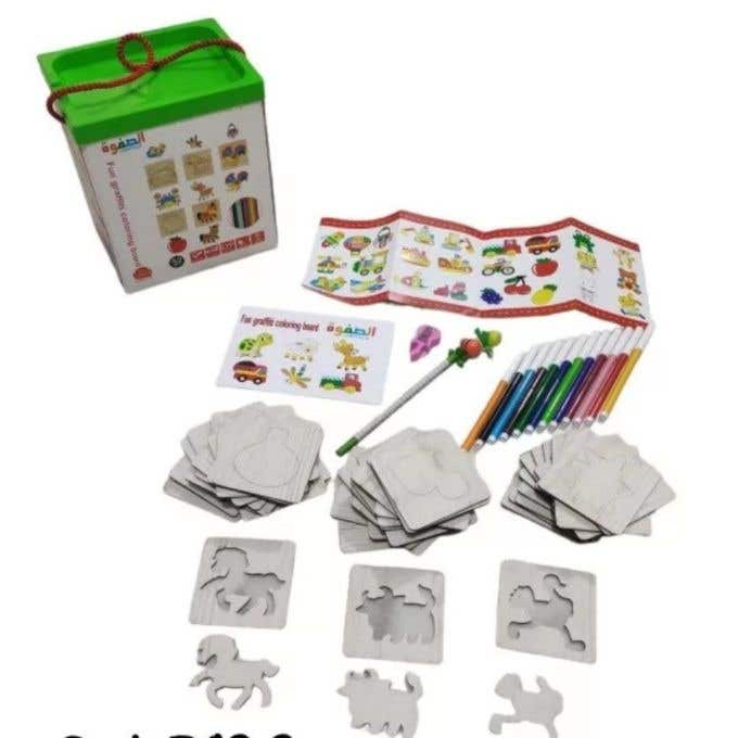 Drawing education box, multiple shapes, coloring catalog, multi-color