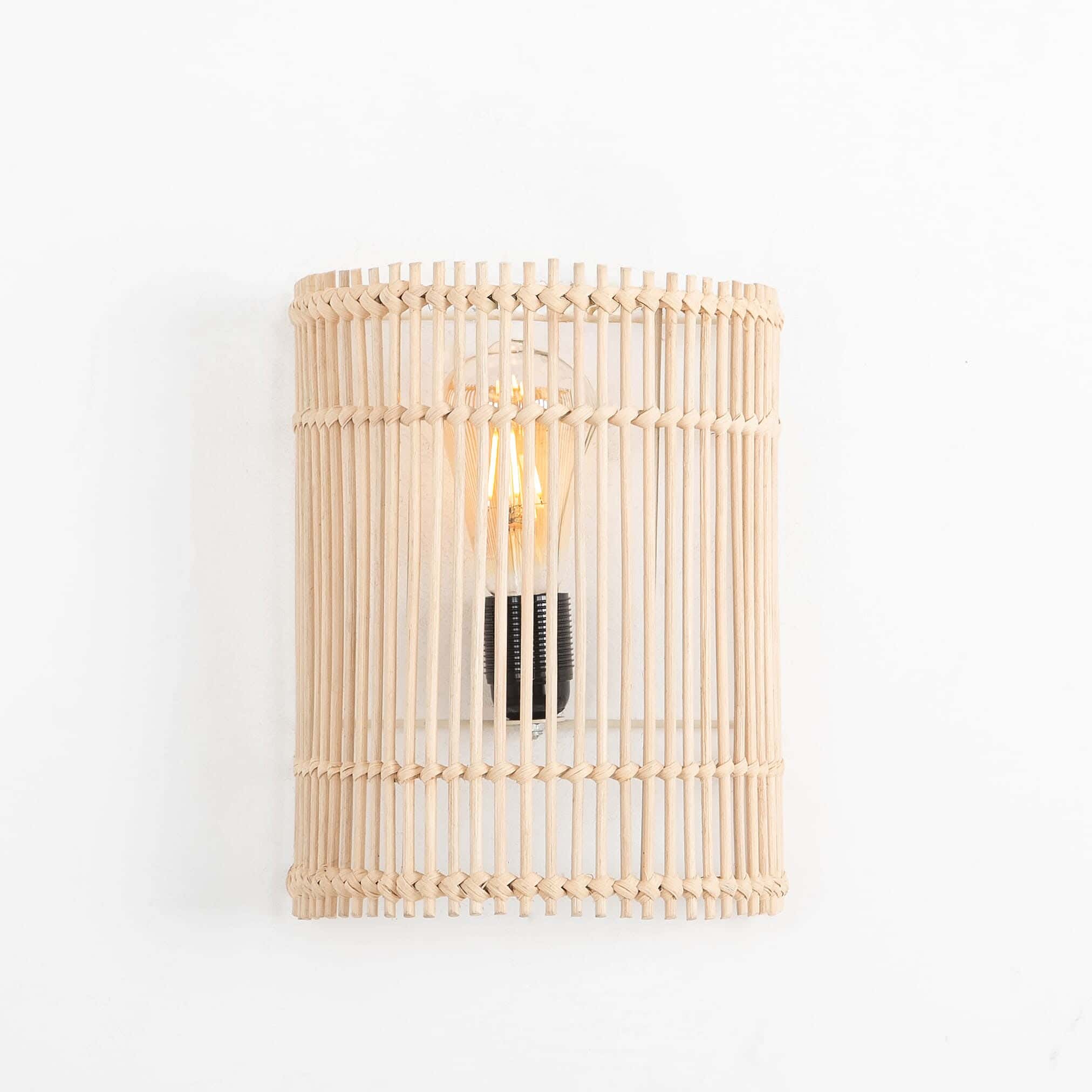 TBS Home Wall Lamp, Bamboo, 15×20×30 cm - Beige