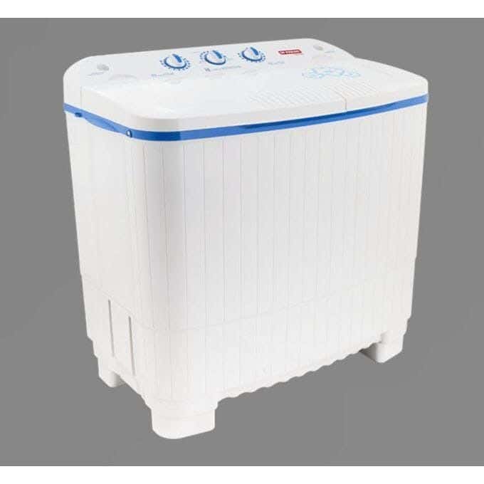 Hamburg WASH1400 semi-automatic washing machine, 12 kg capacity, two wash and spin tubs, user-friendly control panel - White