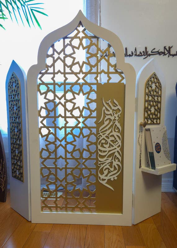 Finlandi Wood Islamic Quadrilateral Mihrab, 120x120 cm