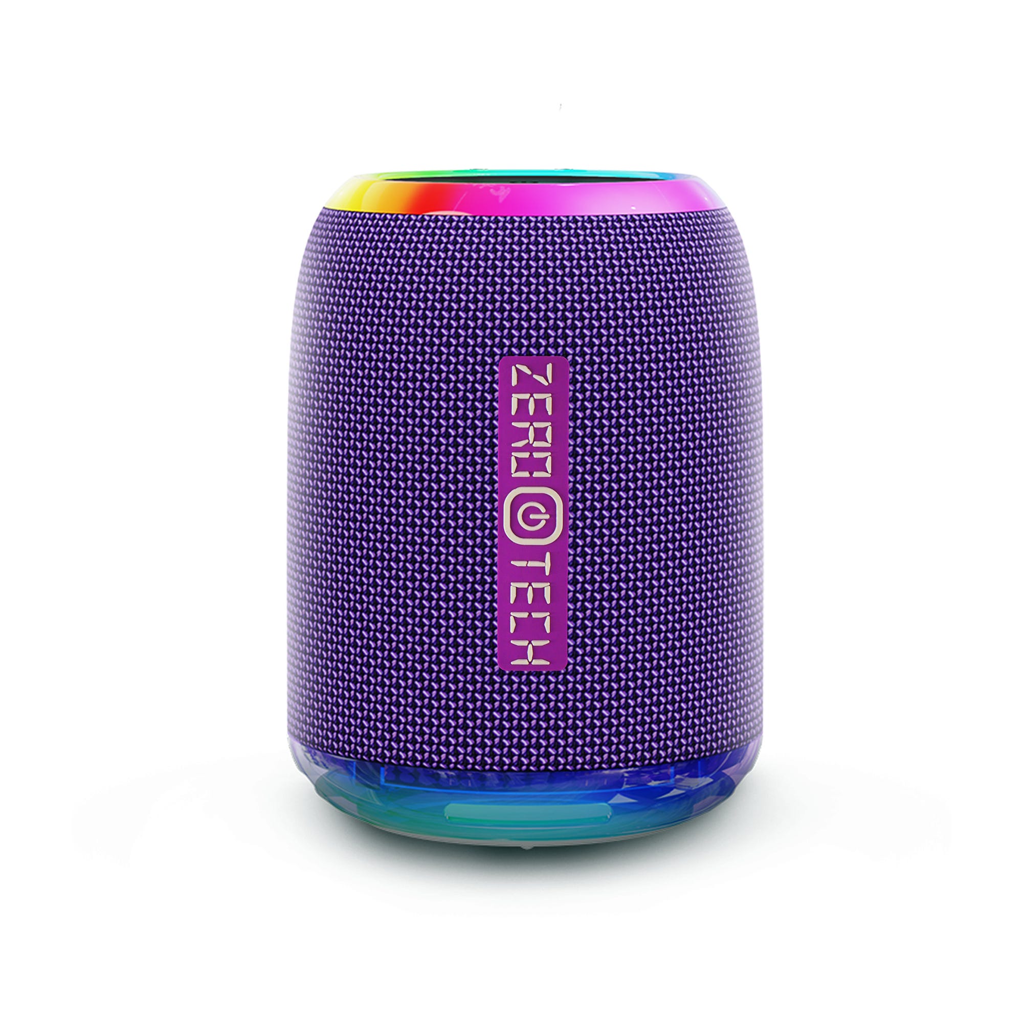 ZeroTech ZPCS-P225PE Speaker, AUX/USB/TF Card Port - Ambient Lighting - FM Radio - Bluetooth - IPX5 Waterproof - Purple