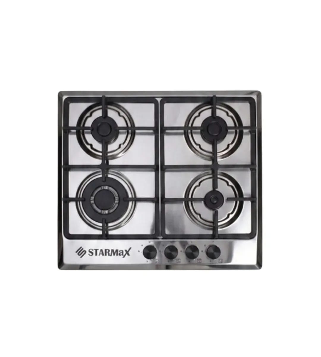 Star Max, SM-60T-HOB-S, Built-in Gas Hob, 4 Burners, 60 cm, Full Safety, Stainless Steel - Silver