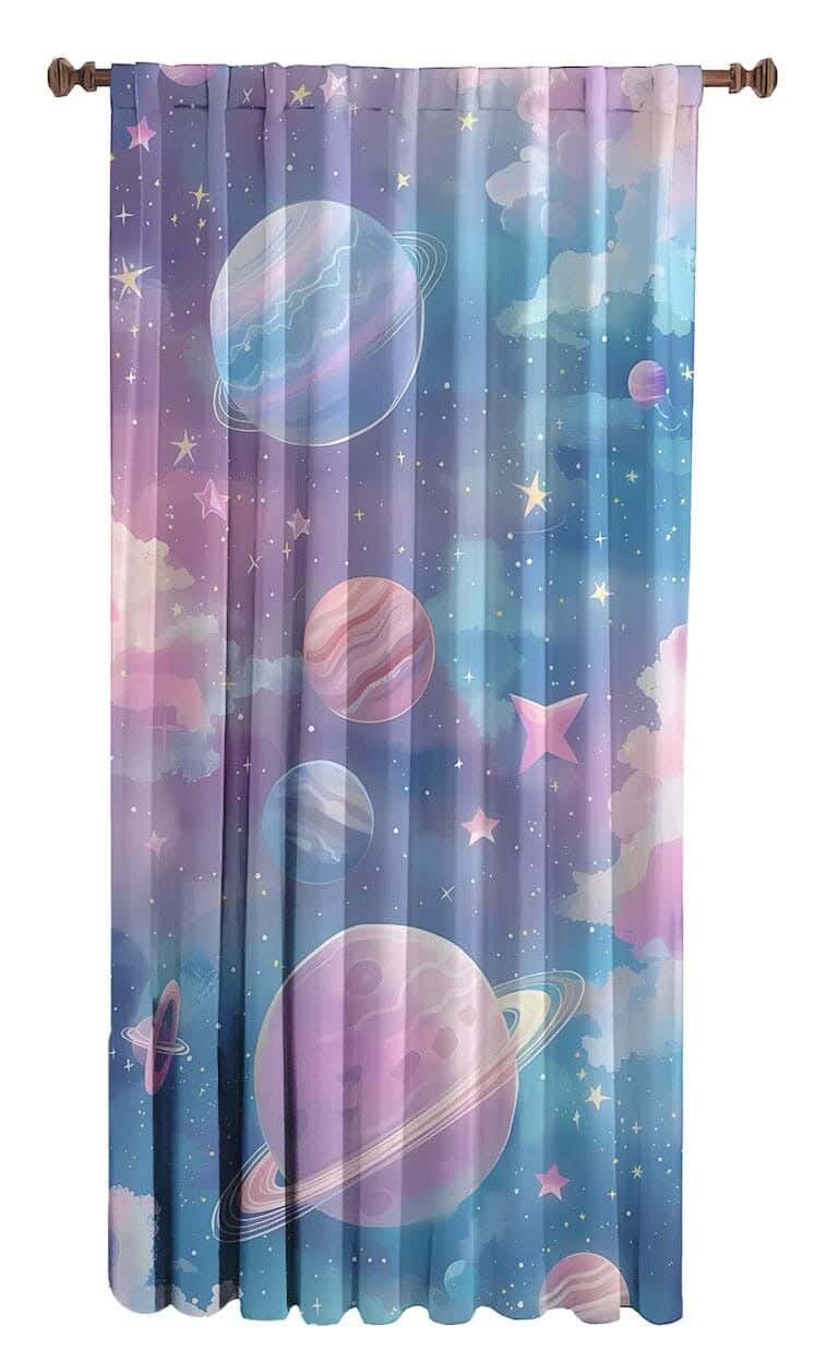 Velvet One Side Decorative Curtain, 250×145 Cm - Multicolor