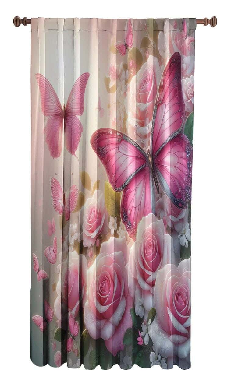 Velvet One Side Decorative Curtain, 250×145 Cm - Multicolor