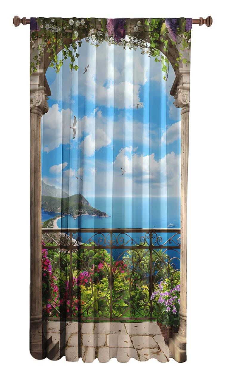 Velvet One Side Decorative Curtain, 250×145 Cm - Multicolor