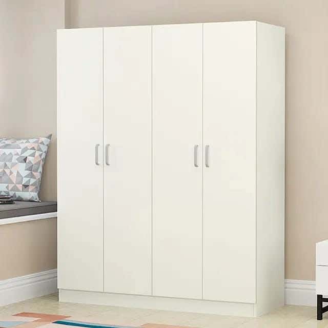 MDF Wooden Wardrobe, Two Doors, 200 X 160 X 52 Cm - White