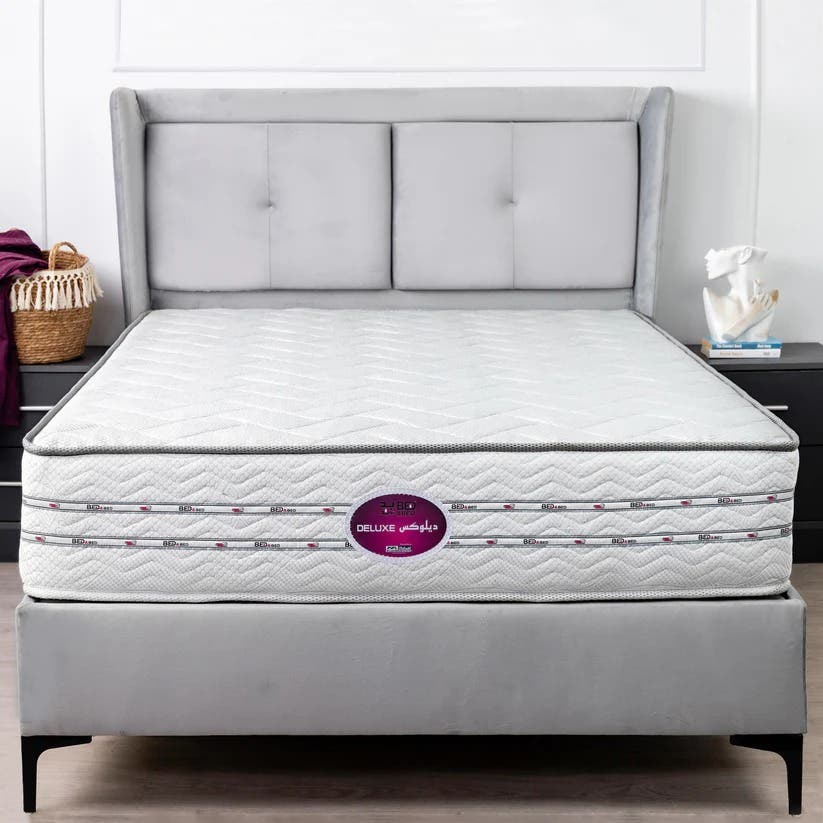 Bed & Bed Deluxe Mattress, 120×195 cm, Height 26 cm, Connected Springs - White