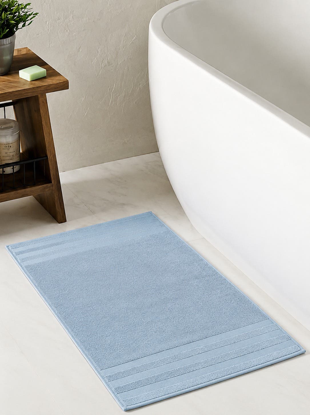 Mehalla Cotton bath mat, 50x80 cm - Blue