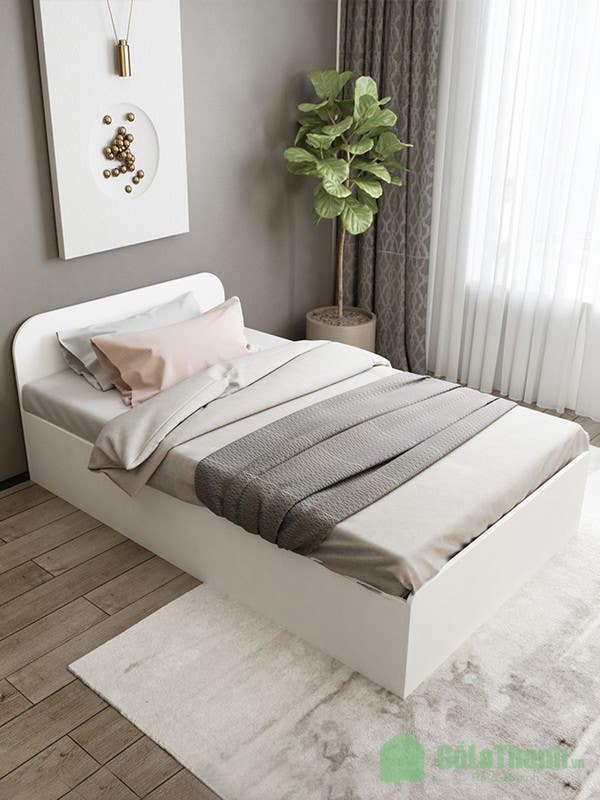 MDF bed, 120x200 cm - white